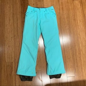 Teal blue snow pants